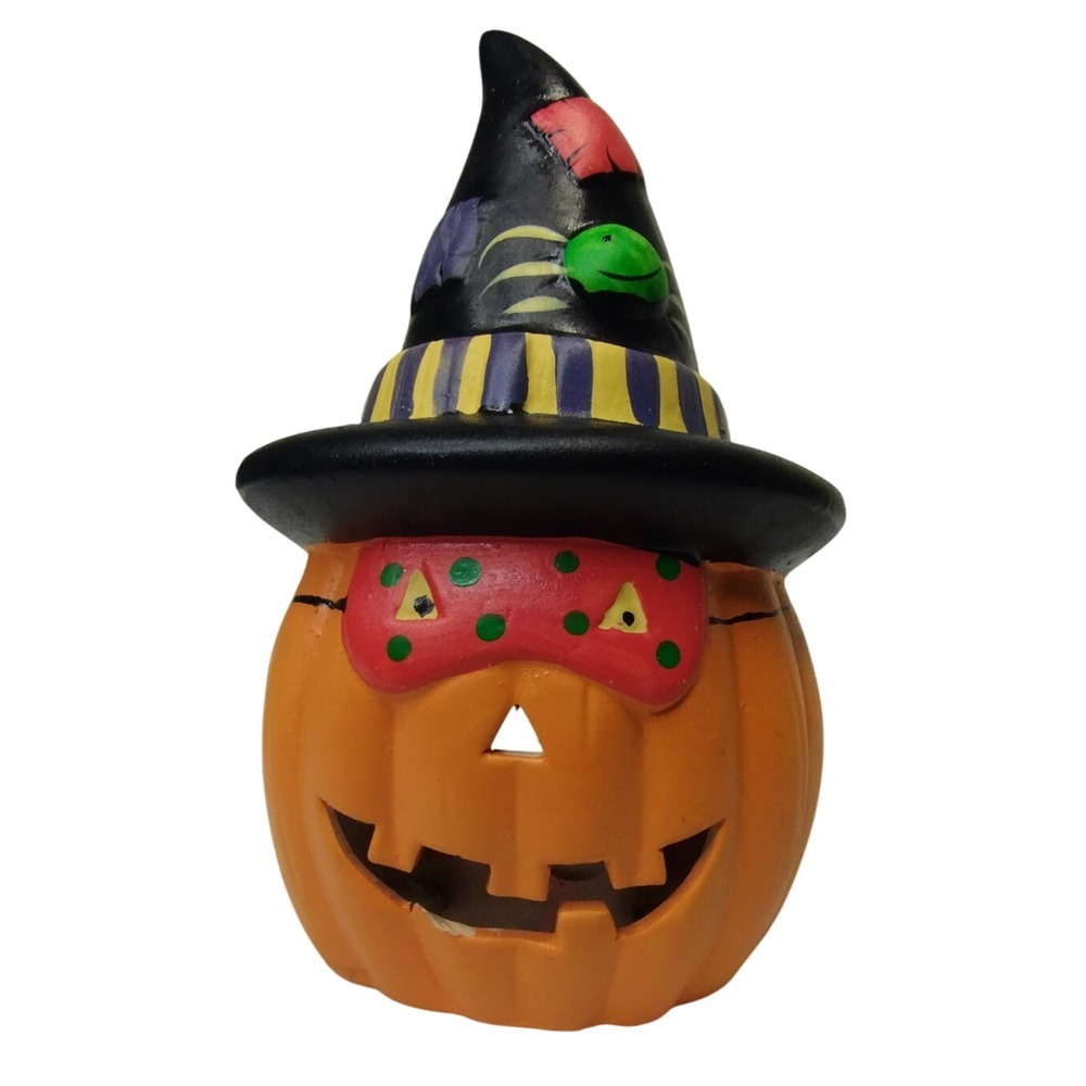 Halloween Pumpkin Witch Hat Light Up Decor Spain's Inc‎ Vintage Decoration
